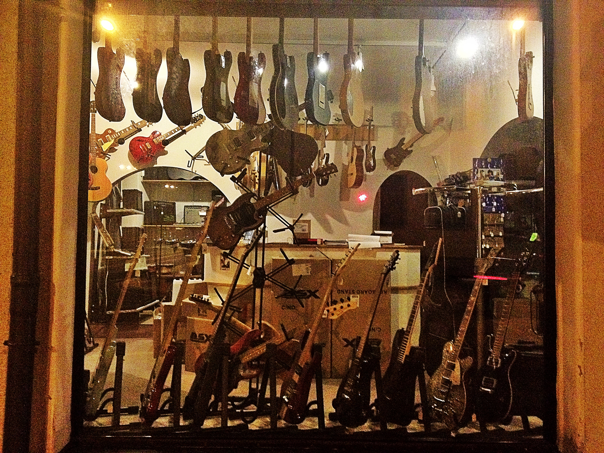 Guitar shop window, Ilmenau, Germany